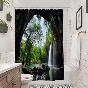img 3 attached to Transform Your Bath Into A Tropical Paradise With BROSHAN Nature Shower Curtain & Decor Set