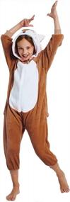 img 2 attached to Подготовьте своих детей к Рождеству и Хэллоуину с флисовой пижамой ABENCA'S Fox Onesie