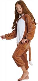 img 4 attached to Cozy Up Your Kids For Christmas And Halloween With ABENCA'S Fox Onesie Fleece Pajamas