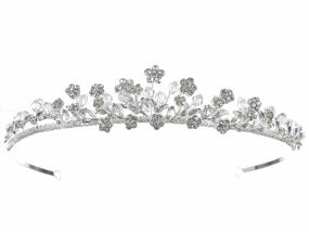 img 3 attached to Shine Like A Royalty On Your Big Day With SAMKY'S Handmade Floral Crystal Bridal Tiara Crown - T1041