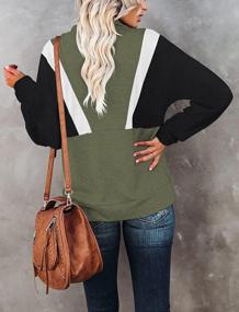 img 2 attached to Color Block Women'S Casual Sweatshirt With Zipper, Long Sleeves, Loose Fit, And Pockets - Perfect For Everyday Wear