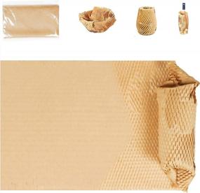 img 4 attached to KAREEME Recycled Honeycomb Cushioning Wrap - Protective Paper For Eco-Friendly Packaging And Gift-Wrapping, 12"X65" Best For Shipping And Protecting Goods