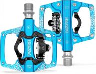 mzyrh flat platform mountain bike pedals with spd dual function, sealed bearings, aluminum body, and cleats - compatible with 9/16" bikes logo