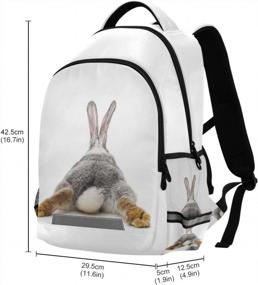img 2 attached to Серый рюкзак с кроличьей пуговицей Lovely Bunny: идеально подходит для колледжа и ноутбука!