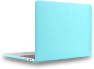 ueswill compatible macbook pro 13 inch case 2019-2016 - матовый жесткий чехол и салфетка для чистки из микрофибры - бирюзовый логотип
