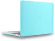 ueswill compatible macbook pro 13 inch case 2019-2016 - matte hard shell cover & microfibre cleaning cloth - turquoise logo