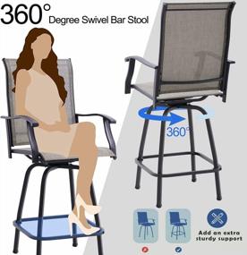 img 2 attached to Swivel Patio Bar Stools Set Of 2 - All-Weather Outdoor Furniture For Bar Height Seating, Textilene Material Ideal For Pool, Lawn, Garden, And Backyard Bars By Vantiorango