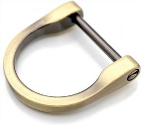 img 1 attached to Матовый латунный 1-дюймовый винт с D-образным кольцом в дужке, подкова U-образной формы, сделай сам, кожаный держатель для ключей, кошелек, аксессуары (упаковка из 4 шт.) от CRAFTMEMORE.
