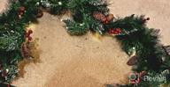 img 1 attached to 6FT PreLit Partially Flocked Artificial Christmas Garland With Pine Cones And 50 Lights - Ideal Xmas Holiday Home Decorations By AISENO review by Demetrius Holt