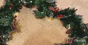 img 6 attached to 6FT PreLit Partially Flocked Artificial Christmas Garland With Pine Cones And 50 Lights - Ideal Xmas Holiday Home Decorations By AISENO