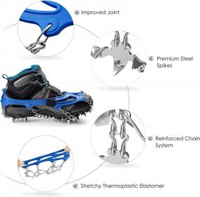 img 2 attached to 19 Stainless Steel Spikes Ice Cleats Traction Snow Grips For Boots Shoes Women Men Kids Anti Slip Crampons Safe Protect For Hiking Fishing Walking Climbing Mountaineering