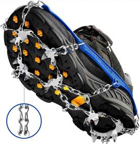 img 4 attached to 19 Stainless Steel Spikes Ice Cleats Traction Snow Grips For Boots Shoes Women Men Kids Anti Slip Crampons Safe Protect For Hiking Fishing Walking Climbing Mountaineering