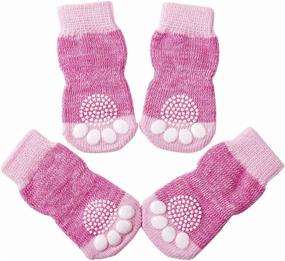 img 2 attached to Akopawon Anti-Slip Pet Dog Cat Socks/Traction Control Paw 🧦 Protectors - 4 Pcs Set for Indoor Wear, Rubber Reinforcement