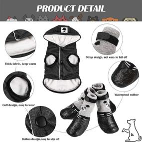 img 2 attached to Stylish Puppy Clothes: Hooded Dog Coat and Waterproof Dog Shoes for Small Puppies, including Dog Cat Boots Socks and Warm Dog Jacket