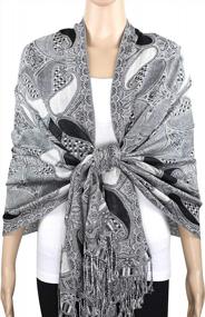 img 2 attached to Soft Silky Multi Color Paisley Pashmina Double Layered Shawl Wrap Scarf By Achillea