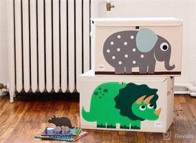 img 1 attached to 🦕 3 Sprouts Kids Toy Chest - Dinosaur Storage Trunk for Boys and Girls Room: Organize Toys in Style!