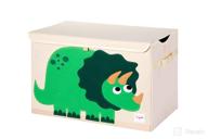 🦕 3 sprouts kids toy chest - dinosaur storage trunk for boys and girls room: organize toys in style! логотип