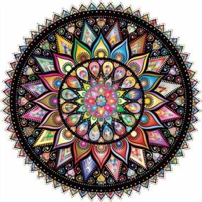img 4 attached to Bgraamiens Puzzle-Geometric Colorful Mandala-1000 Pieces Creative Colorful Dots Mandala Round Puzzle Color Challenge Jigsaw Puzzle