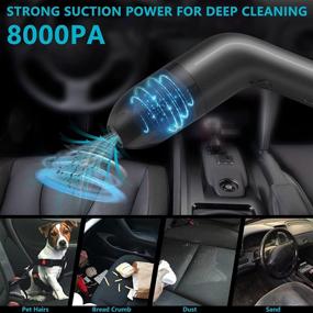 img 1 attached to 🧹 Rikimxin Car Vacuum Cleaner 8000Pa Suction - Cordless Handheld Vacuum with LED Light and HEPA Filter