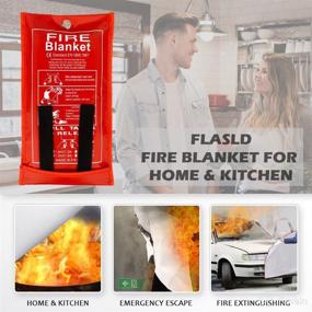 img 1 attached to 🔥 FLASLD Fire Blanket 40x40 inch: Premium Fiberglass Emergency Blanket for Home and Kitchen Safety - Flame Retardant Protection & Heat Insulation (3x3 ft)