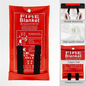 img 2 attached to 🔥 FLASLD Fire Blanket 40x40 inch: Premium Fiberglass Emergency Blanket for Home and Kitchen Safety - Flame Retardant Protection & Heat Insulation (3x3 ft)