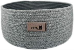 img 3 attached to 🐱 CozyKing Cotton Round Cat Cuddle Cup Basket Bed - Chew Resistant Design for Small Dogs and Puppies