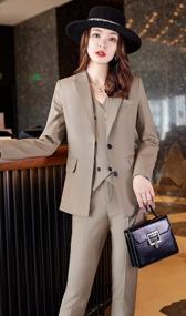 img 1 attached to Complete Your Professional Look With LISUEYNE'S Three-Piece Women'S Business Suit Set