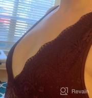 img 1 attached to YIANNA Women'S Lace Bralette - Sexy Deep V Neck Long Line Plunge Bralette With Unpadded Lace Design review by John Goerge