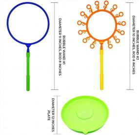 img 2 attached to OleOletOy Mega Bubble Wand Kit: Fun Bubble Making Toy For Kids And Adults With Included Bubble Solution, Perfect For Indoor And Outdoor Playtime For Children Of All Ages