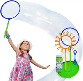 img 4 attached to OleOletOy Mega Bubble Wand Kit: Fun Bubble Making Toy For Kids And Adults With Included Bubble Solution, Perfect For Indoor And Outdoor Playtime For Children Of All Ages