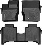 🚗 custom fit black tpe all weather oedro floor mats for 2014-2021 land rover range rover (long wheelbase only) - front and rear liner set logo