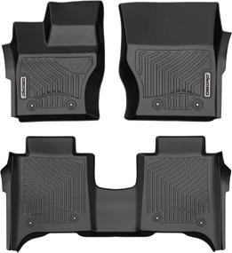 img 4 attached to 🚗 Custom Fit Black TPE All Weather OEDRO Floor Mats for 2014-2021 Land Rover Range Rover (Long Wheelbase ONLY) - Front and Rear Liner Set