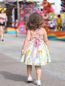 img 1 attached to Toddler Girls Summer Ice Cream Print Princess Dress Strap Backless Dress