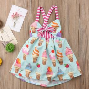 img 3 attached to Toddler Girls Summer Ice Cream Print Princess Dress Strap Backless Dress