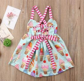 img 2 attached to Toddler Girls Summer Ice Cream Print Princess Dress Strap Backless Dress