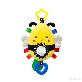img 4 attached to Kalianii Squish 'N Play Bee Activity Toy: Engaging Multi-Sensory Learning for Babies - Perfect Stroller, Car Seat, and Tummy Time Companion - Teether, Crinkle, Mirror, Rattle & Taggies for Endless Entertainment