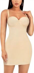 img 4 attached to Streamline Your Figure With REYEOGO Women'S Slimming Bodysuit With Built-In Bra