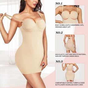 img 1 attached to Streamline Your Figure With REYEOGO Women'S Slimming Bodysuit With Built-In Bra
