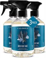 efficient cleaning with caldrea's multi-surface countertop spray, infused with vegetable protein extract, basil blue sage - pack of 3 (16 fl oz each) logo
