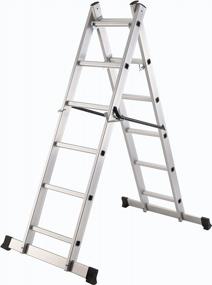 img 2 attached to Versatile Scaffolding Platform: Double-Sided Herringbone And Vertical Ladder In One - Aluminium Folding Step Ladder