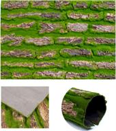 🦎 reptile tank backdrop: cork bark 3d wall panel with fake moss and natural bark for green plant decor in bearded dragon tank - aquarium terrarium background (23.6 x 15.7 in) логотип