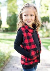 img 1 attached to Adorable Girls' Quilted Plaid Vest With Puff Lining - Perfect For Chilly Days!