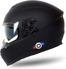 img 4 attached to 🎧 Waterproof Bluetooth Motorcycle Helmet with Intercom System by FreedConn: DOT Approved Full Face Helmet with Built-in Battery for 6 Riders Group Communication (Matte Black L)