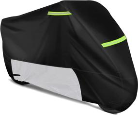 img 4 attached to 🏍️ 108'' Waterproof Outdoor Motorcycle Cover - Heavy Duty 300D Oxford for Harley Davidson - UV Resistant Universal Fit