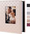 preserve your precious memories with recutms pink pu leather photo album - holds 100 4x6 photos logo