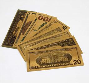 img 1 attached to Impressive ICObuty Gold Foil Polymer Paper Money Set - 8 PCS $1-$1 Million 1:1 Size 3D Crafts Gift