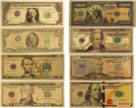 impressive icobuty gold foil polymer paper money set - 8 pcs $1-$1 million 1:1 size 3d crafts gift logo