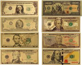 img 3 attached to Impressive ICObuty Gold Foil Polymer Paper Money Set - 8 PCS $1-$1 Million 1:1 Size 3D Crafts Gift