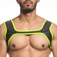 mizok men's neoprene harness belt sexy sports chest strap belt fitness elastic shoulder strape logo