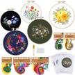 get crafting with paxcoo's embroidery starter kit: 5 sets plus patterns, instructions, hoops, threads, and needles logo
